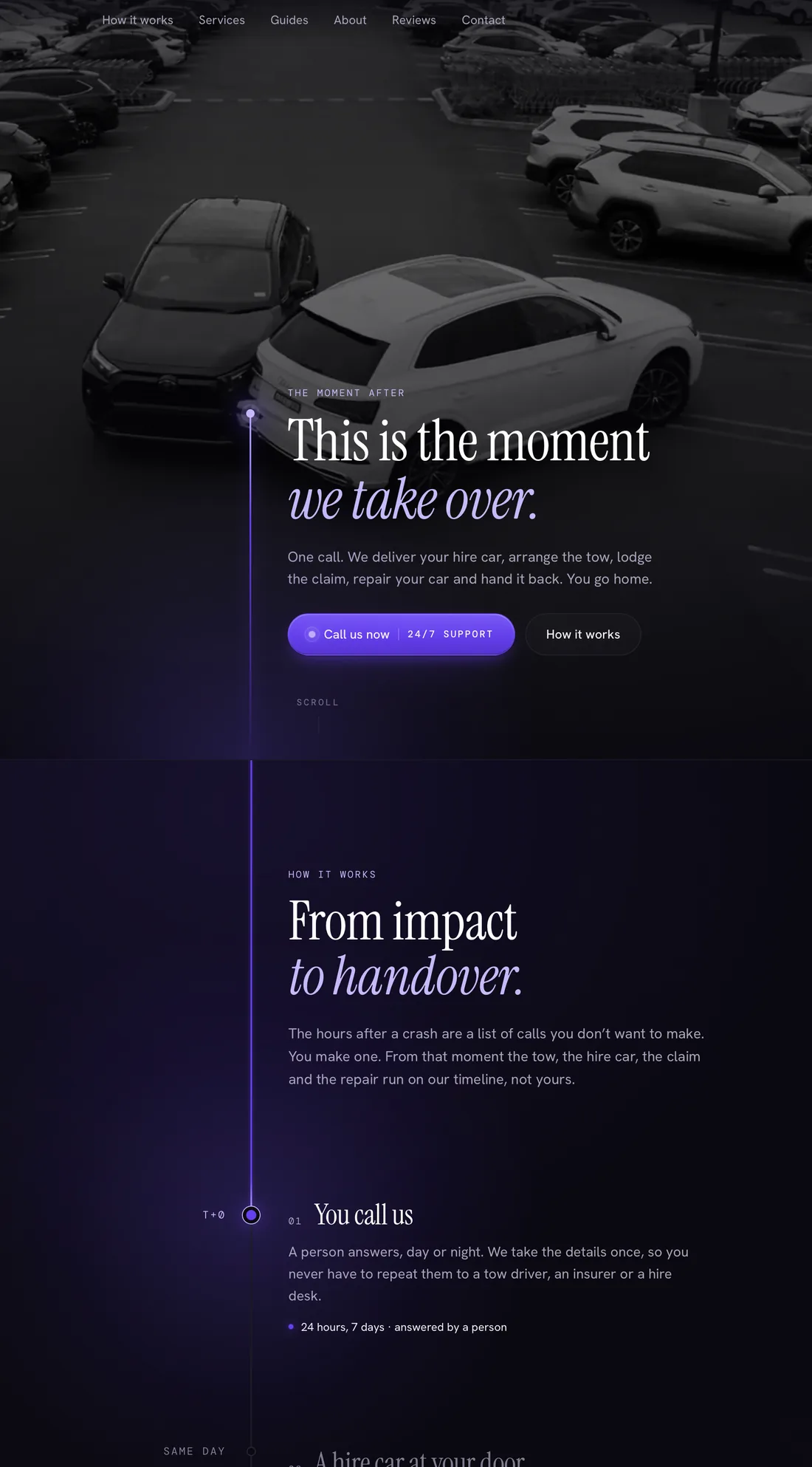 Valet Collision Centre — accident management website designed and built by Crown Digital
